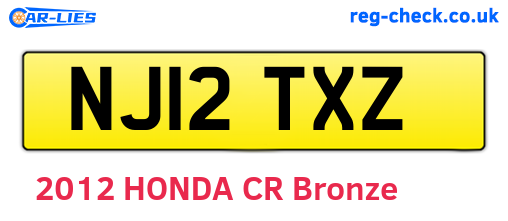 NJ12TXZ are the vehicle registration plates.