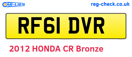 RF61DVR are the vehicle registration plates.