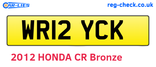 WR12YCK are the vehicle registration plates.