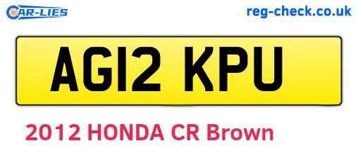 AG12KPU are the vehicle registration plates.