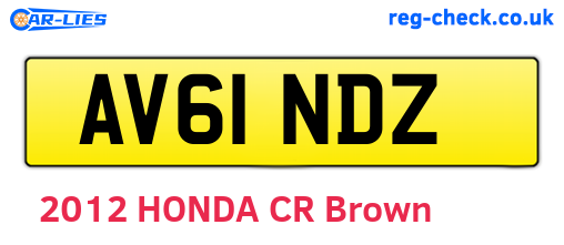 AV61NDZ are the vehicle registration plates.