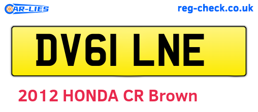 DV61LNE are the vehicle registration plates.