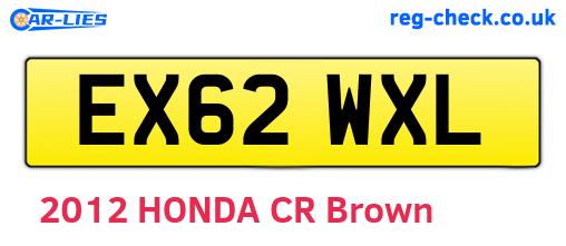 EX62WXL are the vehicle registration plates.