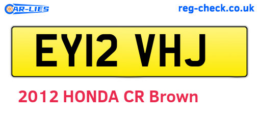 EY12VHJ are the vehicle registration plates.