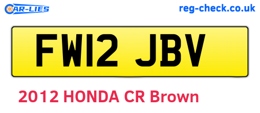 FW12JBV are the vehicle registration plates.