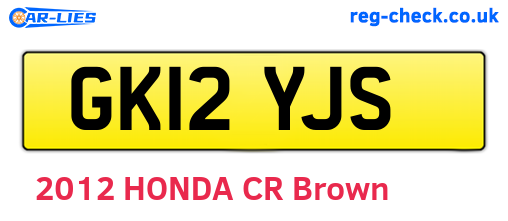 GK12YJS are the vehicle registration plates.