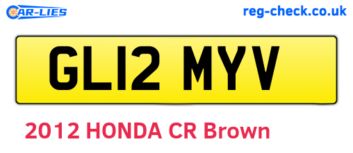 GL12MYV are the vehicle registration plates.