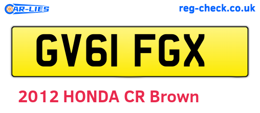 GV61FGX are the vehicle registration plates.