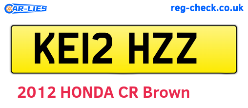KE12HZZ are the vehicle registration plates.
