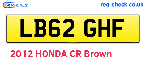 LB62GHF are the vehicle registration plates.