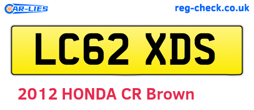 LC62XDS are the vehicle registration plates.