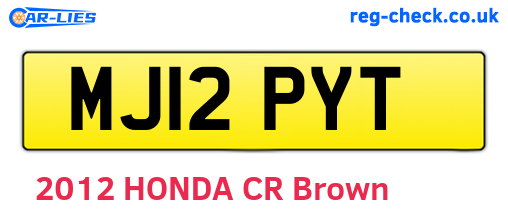 MJ12PYT are the vehicle registration plates.