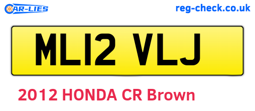 ML12VLJ are the vehicle registration plates.