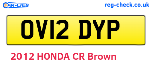 OV12DYP are the vehicle registration plates.