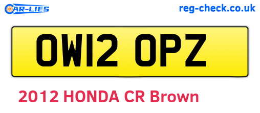 OW12OPZ are the vehicle registration plates.