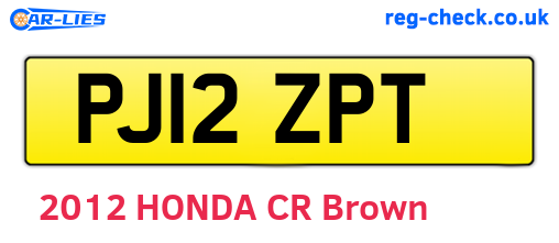 PJ12ZPT are the vehicle registration plates.