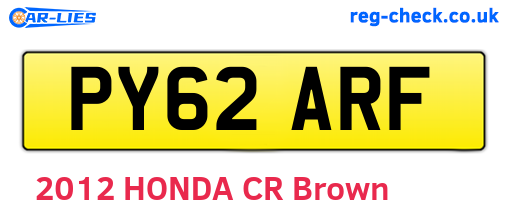 PY62ARF are the vehicle registration plates.