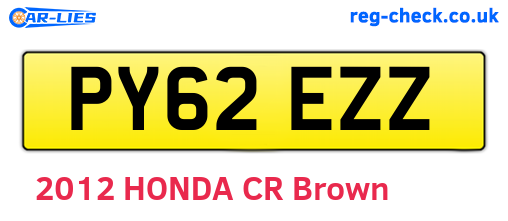 PY62EZZ are the vehicle registration plates.