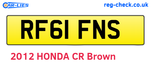 RF61FNS are the vehicle registration plates.