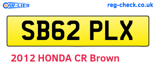 SB62PLX are the vehicle registration plates.