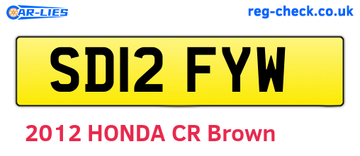SD12FYW are the vehicle registration plates.