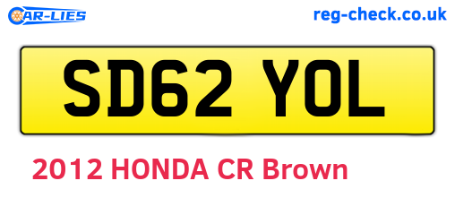 SD62YOL are the vehicle registration plates.