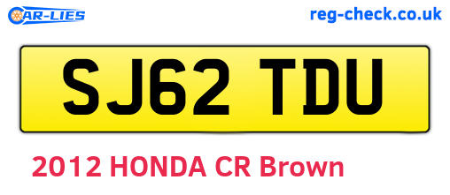 SJ62TDU are the vehicle registration plates.