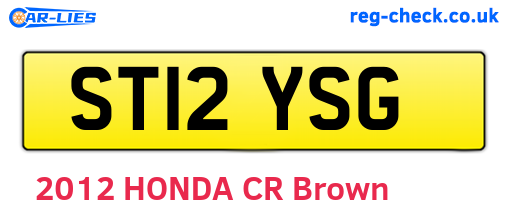 ST12YSG are the vehicle registration plates.