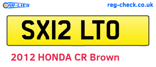 SX12LTO are the vehicle registration plates.