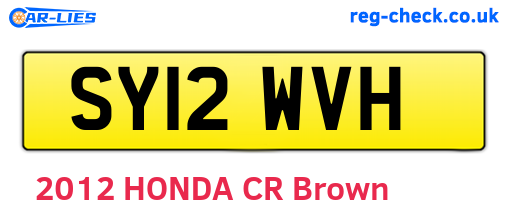 SY12WVH are the vehicle registration plates.
