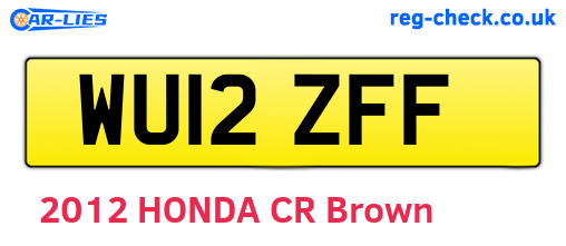 WU12ZFF are the vehicle registration plates.