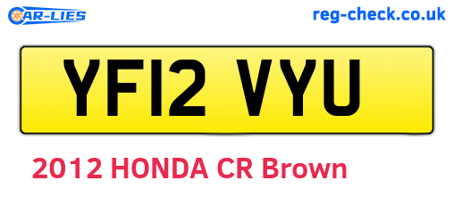 YF12VYU are the vehicle registration plates.