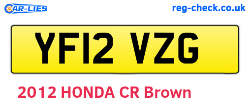 YF12VZG are the vehicle registration plates.