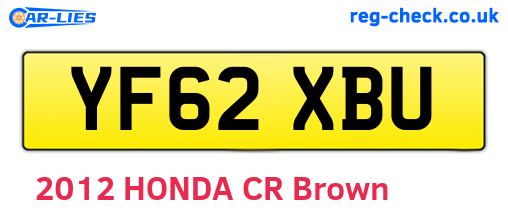 YF62XBU are the vehicle registration plates.