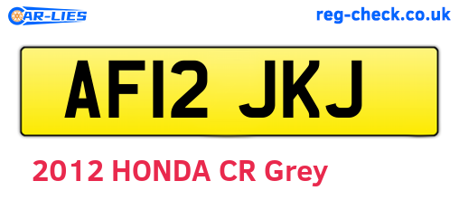 AF12JKJ are the vehicle registration plates.