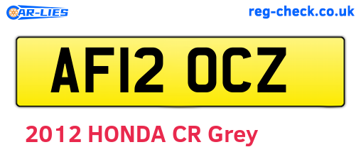 AF12OCZ are the vehicle registration plates.