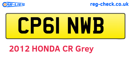 CP61NWB are the vehicle registration plates.