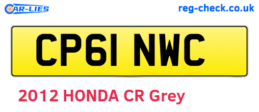 CP61NWC are the vehicle registration plates.