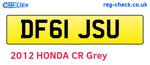 DF61JSU are the vehicle registration plates.