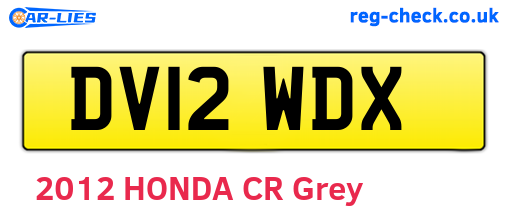 DV12WDX are the vehicle registration plates.