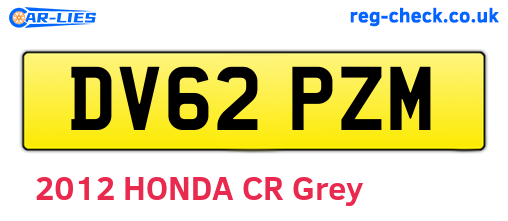 DV62PZM are the vehicle registration plates.