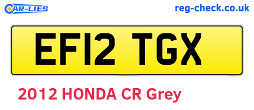 EF12TGX are the vehicle registration plates.