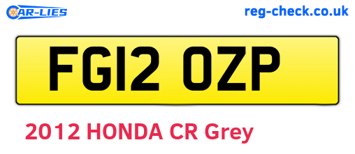FG12OZP are the vehicle registration plates.