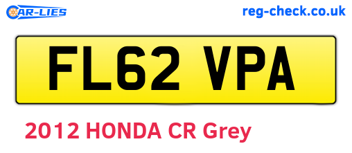 FL62VPA are the vehicle registration plates.