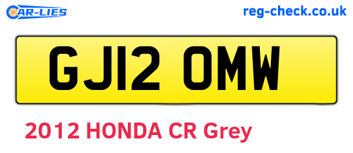 GJ12OMW are the vehicle registration plates.