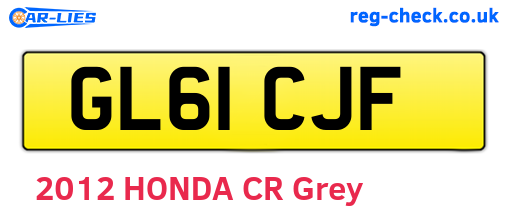 GL61CJF are the vehicle registration plates.
