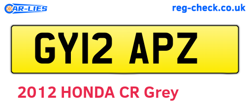 GY12APZ are the vehicle registration plates.