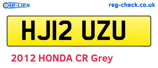 HJ12UZU are the vehicle registration plates.