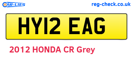 HY12EAG are the vehicle registration plates.