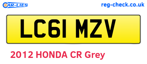 LC61MZV are the vehicle registration plates.